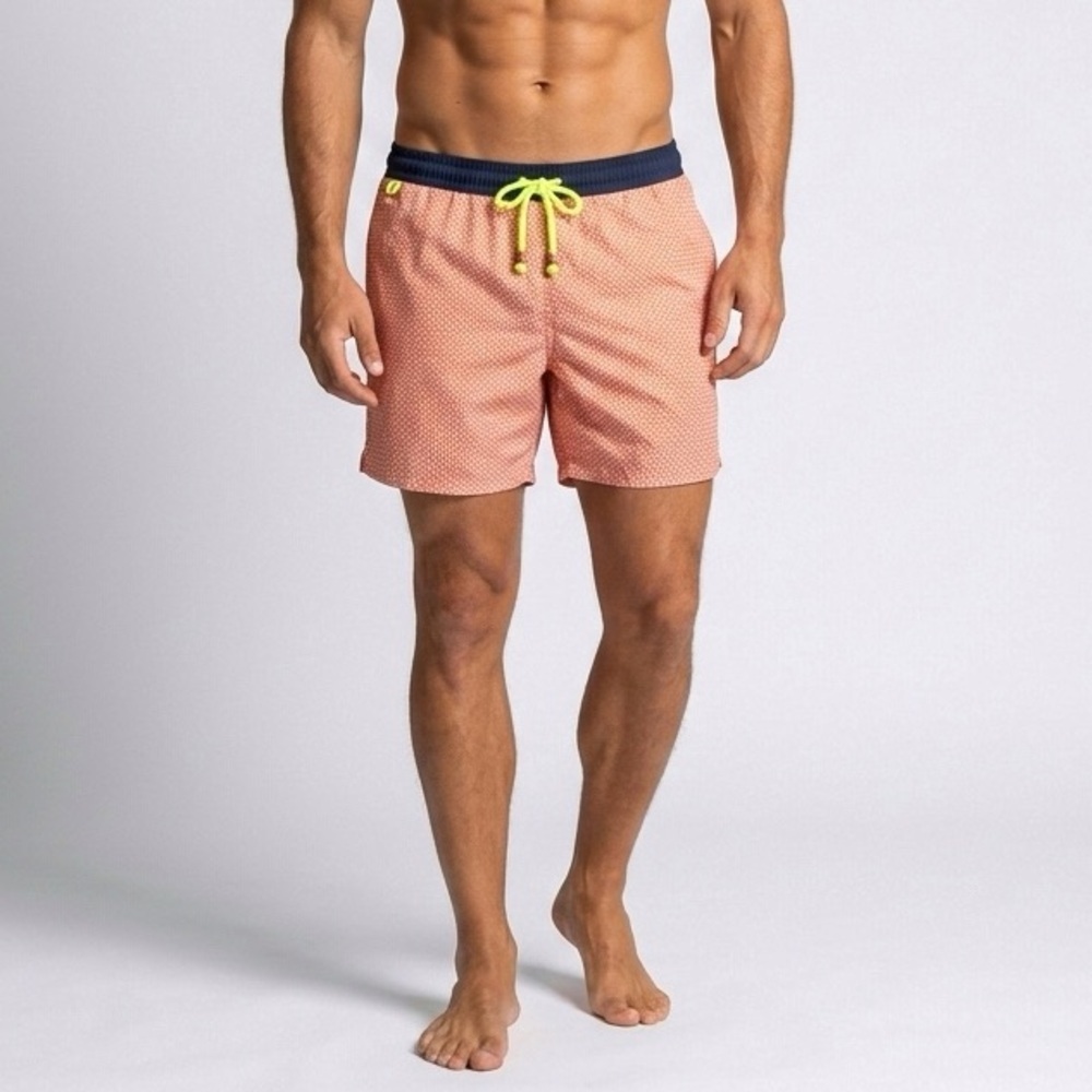 131 GILI'S Men's Komodo Swim Shorts, Orange/ Navy, XXL